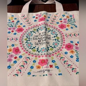 Bright and floral inspirational canvas tote!
